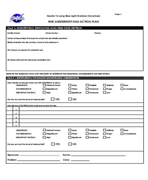 Scouts Risk Assessment Template