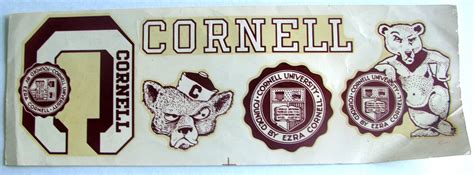 Lot Detail - VINTAGE CORNELL MASCOT DECAL SHEET