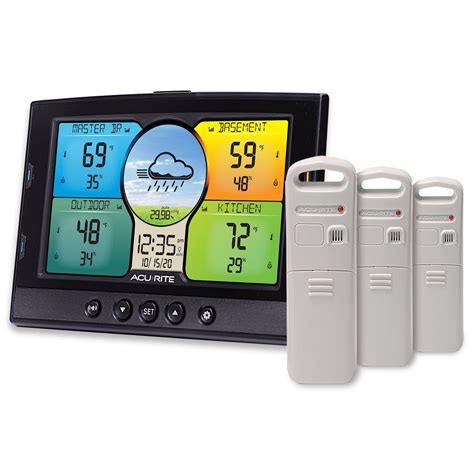 Indoor & Outdoor Multi-Sensor Display with 3 Temperature and Humidity Sensors - Walmart.com