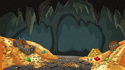 Treasure Cave Background Cartoon Vector Clipart - FriendlyStock