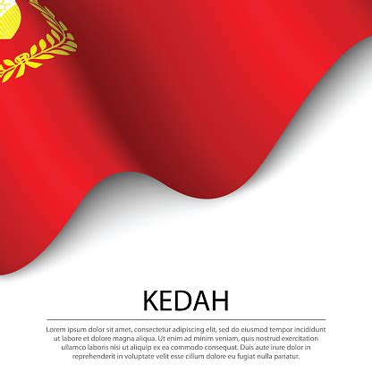 Waving Flag Of Kedah Is A State Of Malaysia On White Background Stock ...