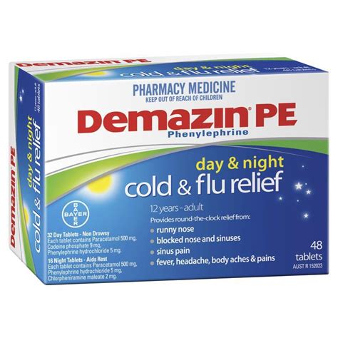 Buy Demazin PE Cold & Flu Day & Night Relief 48 Tablets Online at Chemist Warehouse®