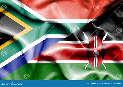 Waving Flag of Kenya and South Africa Stock Illustration - Illustration ...