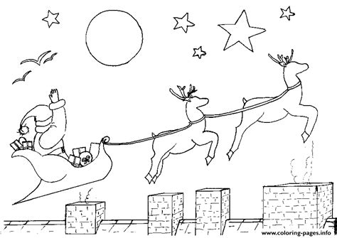 Santa Sleigh And Reindeer S3fbb Coloring page Printable