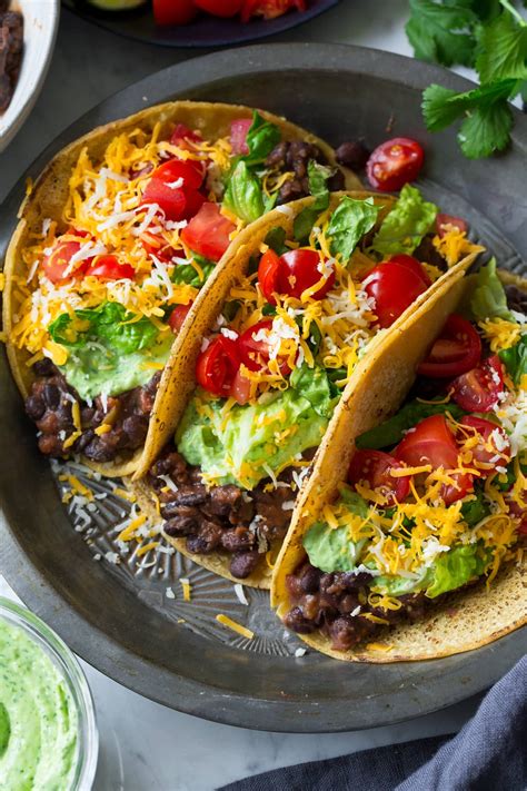 Black Bean Tacos {with Avocado Cilantro Lime Crema} - Cooking Classy