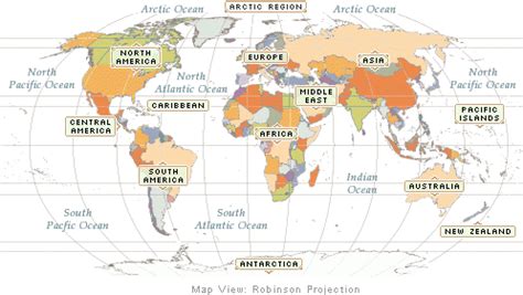 Printable Free Blank World Map with Countries & Capitals [PDF]