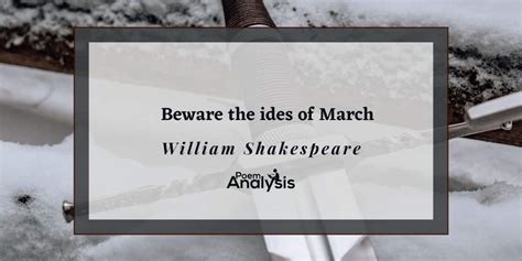 "Beware the ides of March" Meaning - Poem Analysis