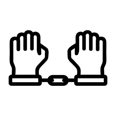 hands and handcuffs icon vector. Isolated contour symbol illustration 9991141 Vector Art at Vecteezy