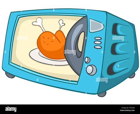 Microwave Cooking Popcorn Cartoon