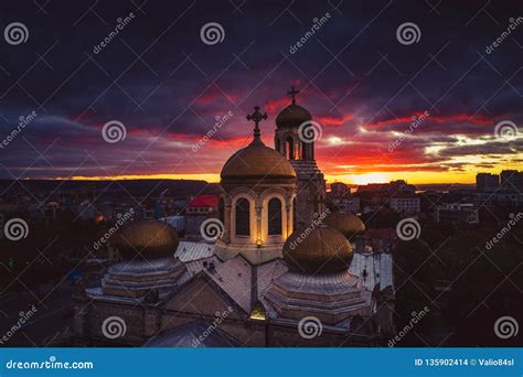 The Cathedral of the Assumption in Varna, Aerial View Stock Photo ...