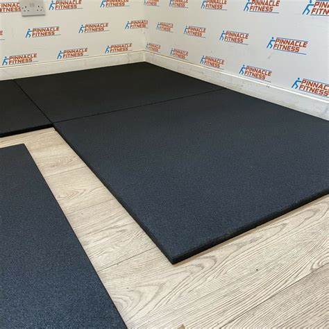 Rubber Gym Flooring 1m x 1m x 20mm (Black) By Blitz Fitness