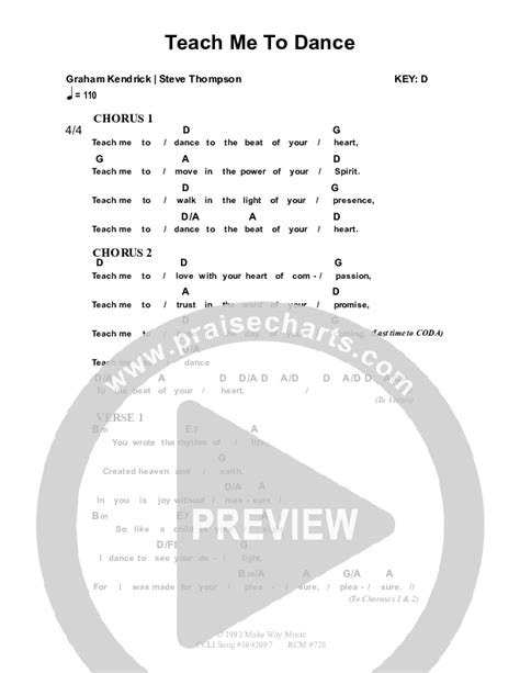 Teach Me To Dance Chords PDF (Dennis Prince / Nolene Prince) - PraiseCharts