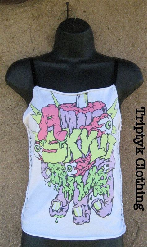 A Skylit Drive Shredded Tank Neon Zombie Hand by TriptykClothing, $20. ...