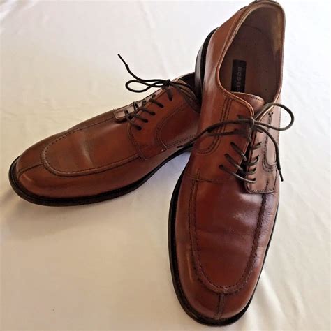 10.5 M Split Toe Oxford Bostonian Brown Shoes Lace Up Made In Italy ...