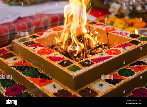 items for the Indian Yajna ritual. Indian Vedic fire ceremony called ...