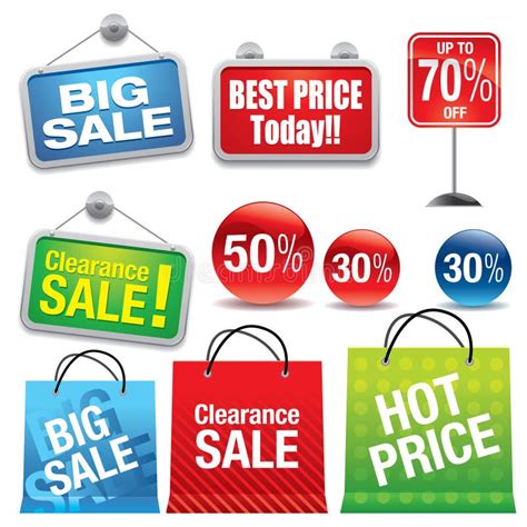 Sale Shopping Bags and Signs Stock Vector - Illustration of clearance ...