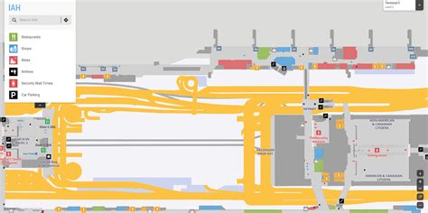 Terminal D map IAH airport - George Bush Intercontinental Airport