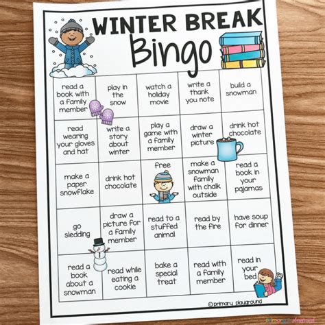 Free Printable Winter Break Bingo - Primary Playground | Winter break activities, Winter ...