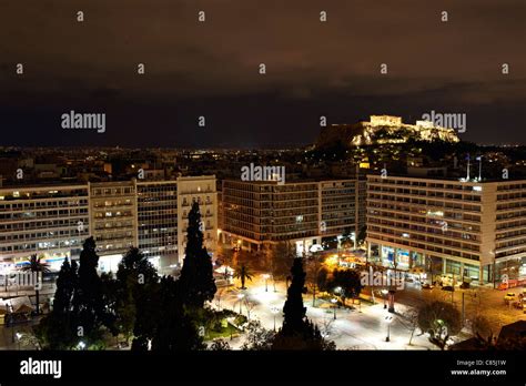 Acropolis at night, Athens, Greece Stock Photo - Alamy