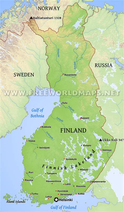 Finland Physical Map