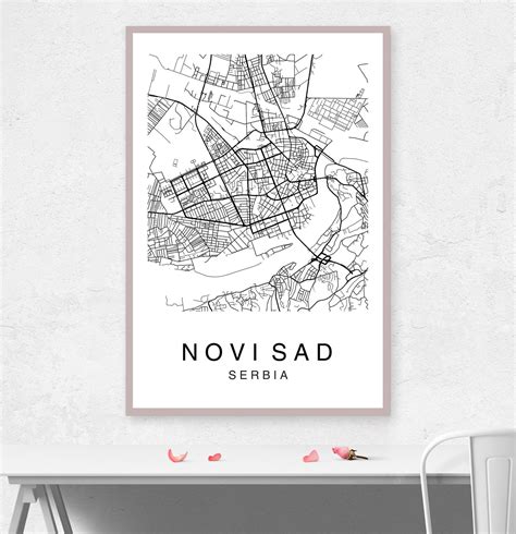 Novi Sad Map Novi Sad City Map Printable Map Map Print | Etsy