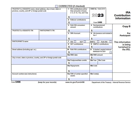 IRS Form 5498. IRA Contribution Information | Forms - Docs - 2023