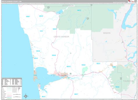 Grays Harbor County, WA Wall Map Premium Style by MarketMAPS - MapSales