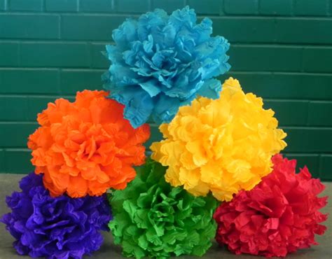 Mexican Crepe Paper Flowers Set of 6 Multicolor - Etsy