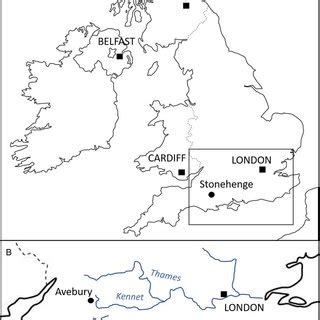 Map indicating location of the Durrington Walls and Stonehenge ...