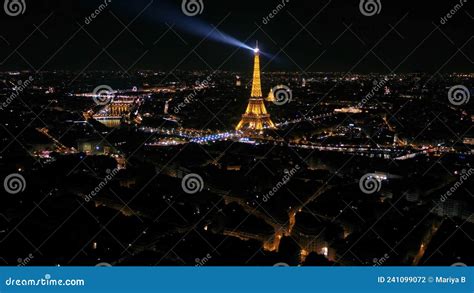 Paris View Eiffel Tower Night Editorial Photography - Image of beautiful, attraction: 241099072