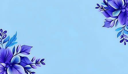 Purple Flower Border On Blue Gradient Background, Flower Border, Floral Pattern, Purple ...