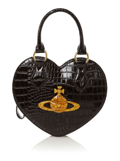 Vivienne Westwood Chancery Croc Heart Tote Bag in Black | Lyst