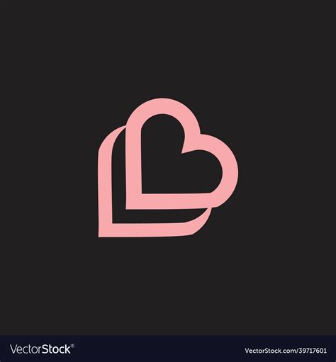 Lb initial love pink logo Royalty Free Vector Image