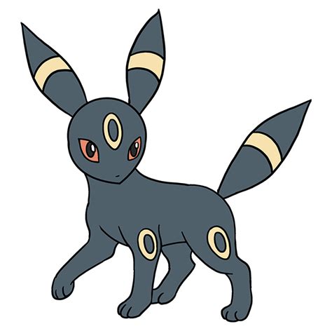 How to Draw Pokemon Umbreon Step by Step - Cluff Brupits