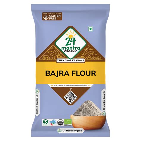 Buy 24 Mantra Bajra Flour/Pearl Millet Flour/Sajjalu - 500gms | Pack of 1 | Free & Pesticides ...