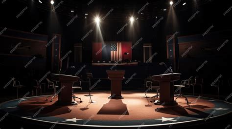 Premium AI Image | Ai generated illustration of USA Presidential debate ...