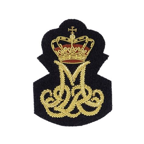 Queen Margrethe II - Royal Cypher Badge - No 1 Dress - Bullion Wire on Navy | Tigers Direct ...