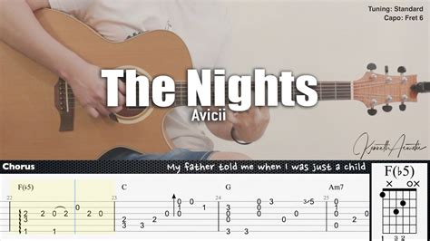 The Nights - Avicii | Fingerstyle Guitar | TAB + Chords + Lyrics - YouTube