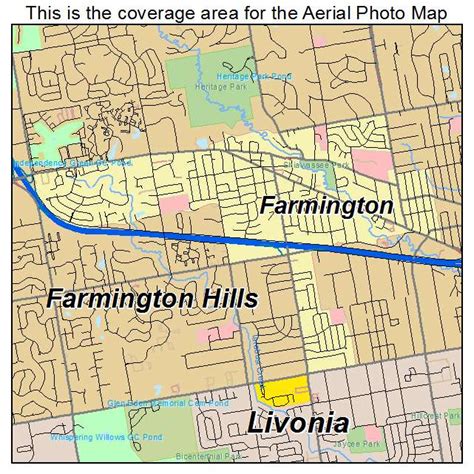 Aerial Photography Map of Farmington, MI Michigan