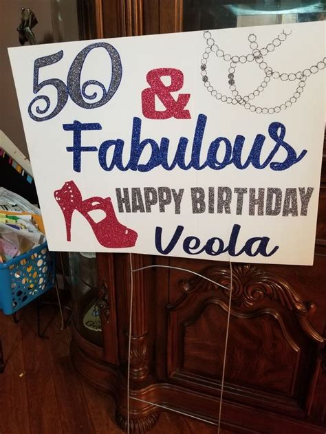 50th birthday Yard sign in 2020 | Birthday yard signs, 50th birthday, 50 and fabulous