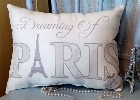 Gray Dreaming of Paris Eiffel Tower Throw Pillow French Country Gray ...