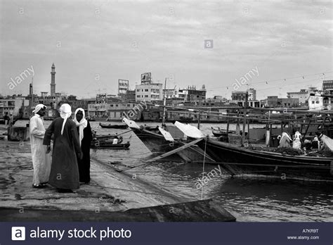 Boats Dubai Creek Dubai UAE Historical 1975 Stock Photo | Dubai, Photo ...