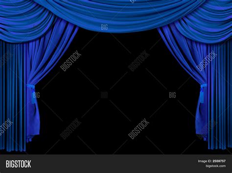 Bright Blue Stage Curtains Image & Photo | Bigstock