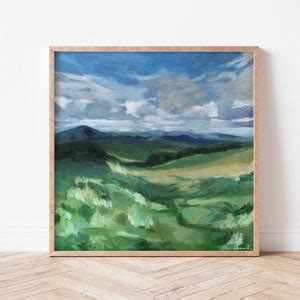 Mountain Abstract Painting Mountain Art Print Mountain Print Blue Ridge ...