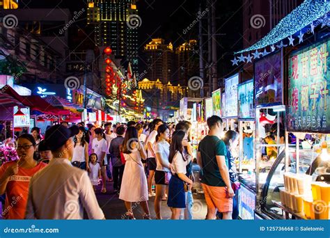 NANNING, CHINA - JUNE 9, 2017: Nanning Zhongshan Snack Street Wi Editorial Stock Photo - Image ...