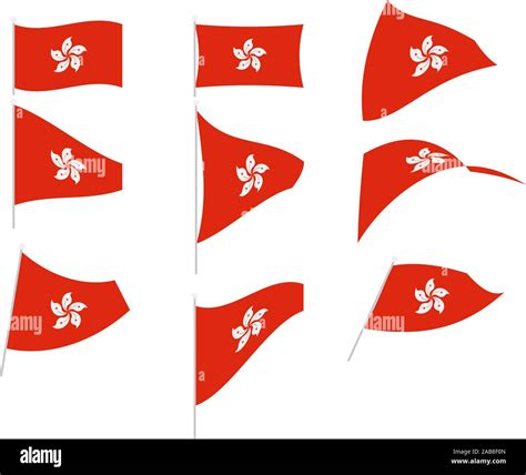 Vector Drawing of Set with Hong Kong Flag Stock Vector Image & Art - Alamy