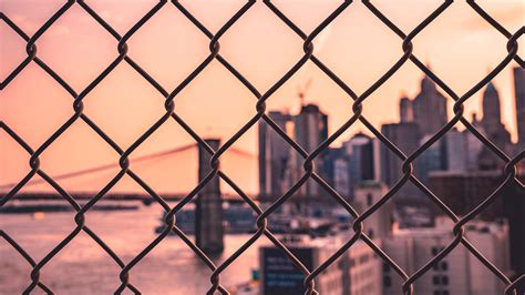 fence, mesh, city, blur 4k mesh, fence, City