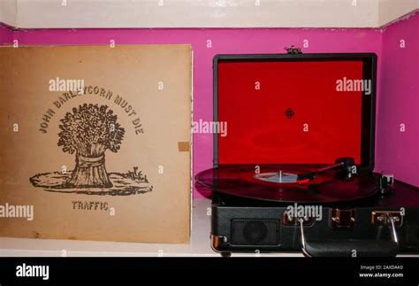 vintage record player with vinyl records Stock Photo - Alamy