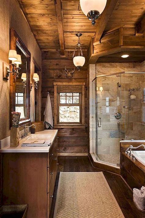 Favorite Log Cabin Homes Modern Design Ideas - FRUGAL LIVING | Small rustic bathrooms, Rustic ...