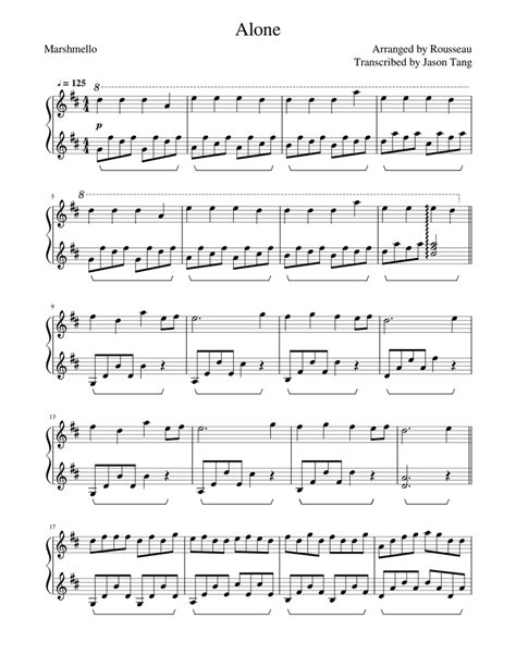 Marshmello---Alone Sheet music for Piano (Solo) | Musescore.com